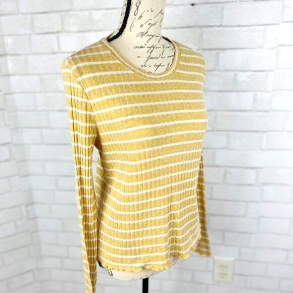 American Eagle Striped Ribbed Long Tee in Size Large - Picture 3 of 9